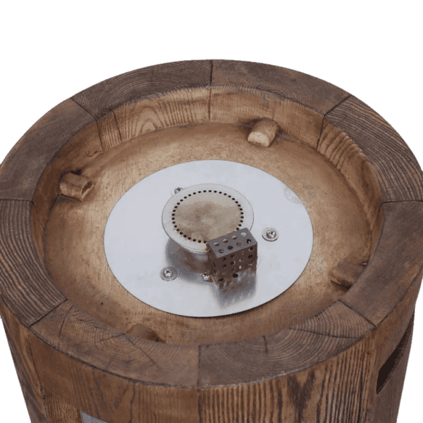 A wooden barrel with a clock on top.