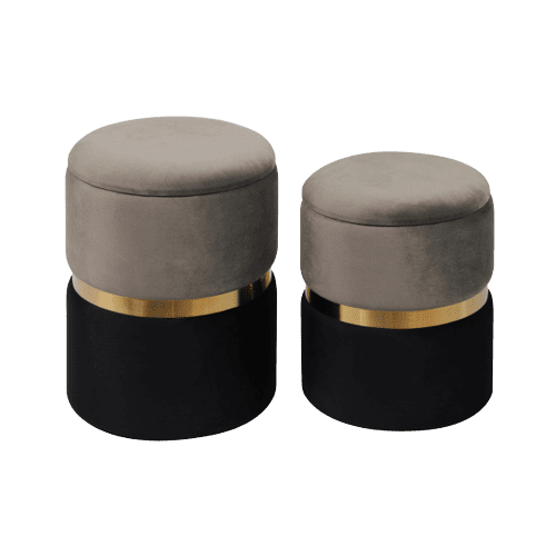 A pair of Gigi Ottoman stools.